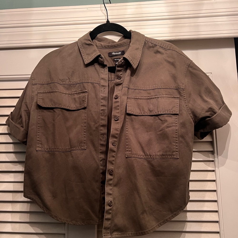 Madewell Olive Green Button-Down Utility Shirt